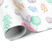 Papier Cadeau Bunnies d'aquarelle (Coin rond)