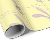 Papier Cadeau Bunnies de Pâques sur Jaune (Coin rond)