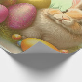 Papier Cadeau Bunnies de Pâques sur la collection d'herbes (Coin)