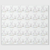 Papier Cadeau Bunnies Neige (Plat)