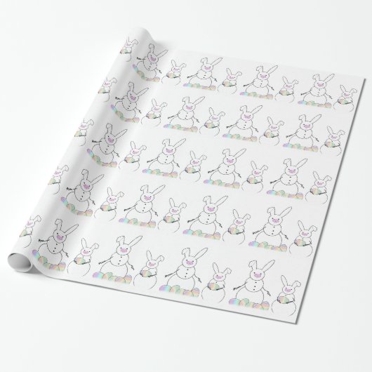 Papier Cadeau Bunnies Neige (Déroulé)