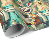 Papier Cadeau Bunny amusant sur Toilette Salle de bain Art (Coin rond)