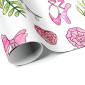 Papier Cadeau Bunny Ballerina dans l'Aquarelle (Coin rond)