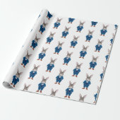 Papier Cadeau Bunny Dapper dans un Blue Bowtie et une fête de co (Déroulé)
