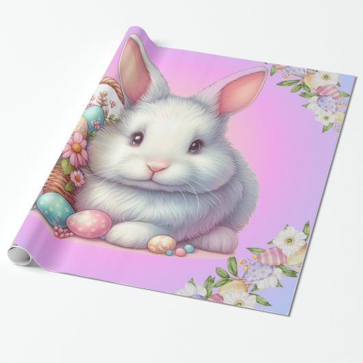 Papier Cadeau Bunny de Pâques Pretty Pastel (Déroulé)