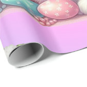 Papier Cadeau Bunny de Pâques Pretty Pastel (Coin rond)