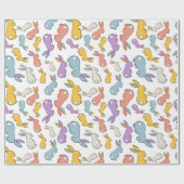 Papier Cadeau Bunny Easter Pastel Hand-drawn Wrapping Paper (Plat)