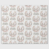 Papier Cadeau Bunny Pastel de Pâques personnalisé (Plat)