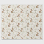 Papier Cadeau Bunny Rabbits Daisy Flowers (Plat)