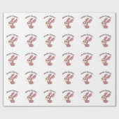 Papier Cadeau Bunny rose pâle (Plat)
