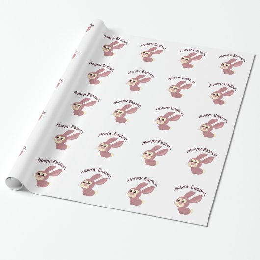 Papier Cadeau Bunny rose pâle (Déroulé)