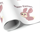 Papier Cadeau Bunny rose pâle (Coin rond)