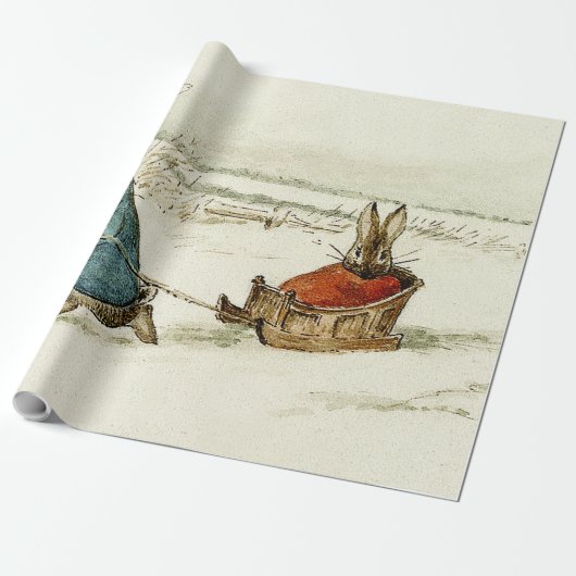 Papier Cadeau “Bunny Sleigh Ride” by Beatrix Potter (Déroulé)