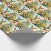 Papier Cadeau Bunny Walking avec panier à fleurs (Coin)