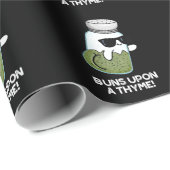 Papier Cadeau Buns Sur Un Thyme Funky Herb Pun Dark BG (Coin rond)