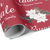 Papier Cadeau Buon Natale Italien Joyeux Noël Rouge (Coin rond)