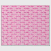 Papier Cadeau Buon Natale Joyeux Noël rose (Plat)