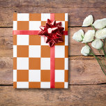 Papier Cadeau Burange blanc À damiers damier Vintage<br><div class="desc">Papier d'enveloppement Vintage Burnt Orange et White À damiers Checkerboard</div>