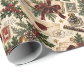Papier Cadeau Bureau de poste de Noël victorien (Coin rond)