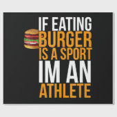 Papier Cadeau Burger Hamburger BBQ Humour Funny Pun Idée cadeau (Plat)