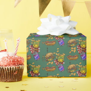Papier Cadeau Burgers et chiens adorables