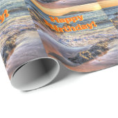 Papier Cadeau Burgh Island à Sundown, Joyeux anniversaire (Coin rond)