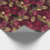 Papier Cadeau Burgundy and Gold Leopard Series Design 12 (Coin)
