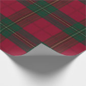 Papier Cadeau Burgundy and Green Plaid Tartan Wrapping Paper (Coin)