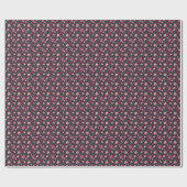 Papier Cadeau Burgundy and Pink Flowers (Plat)