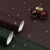 Papier Cadeau Burgundy ballerina and reindeer wrapping paper