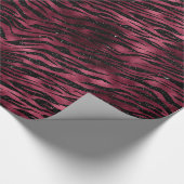 Papier Cadeau Burgundy Black Zebra Imprimer Parties scintillant  (Coin)