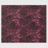Papier Cadeau Burgundy Black Zebra Imprimer Parties scintillant  (Plat)