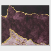 Papier Cadeau Burgundy Blush Or rose Foil Agitation Marbre Gilt (Plat)