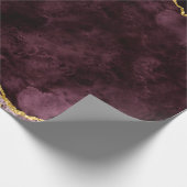 Papier Cadeau Burgundy Blush Or rose Foil Agitation Marbre Gilt (Coin)