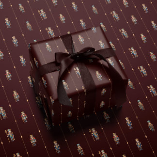 Papier Cadeau Burgundy classic nutcracker wrapping paper