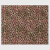 Papier Cadeau Burgundy et Gold Leopard Series Design 2 (Plat)