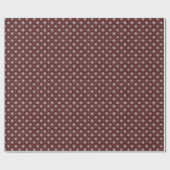 Papier Cadeau Burgundy Maroon White Snowflakes Lines Vacances (Plat)
