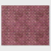 Papier Cadeau Burgundy Red Gold Damask (Plat)