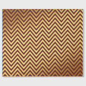 Papier Cadeau Burgundy Red Gold Stripes Lines Zig Zag Chevron (Plat)