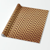 Papier Cadeau Burgundy Red Gold Stripes Lines Zig Zag Chevron (Déroulé)