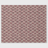 Papier Cadeau Burgundy Red Love Hearts (Plat)