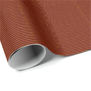 Papier Cadeau Burgundy Rouge foncé Glitterie or lignes lignes mi