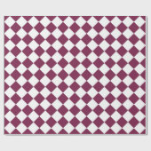 Papier Cadeau Burgundy White Checker Diamond Pattern (Plat)