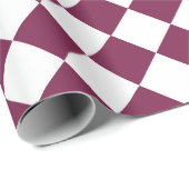 Papier Cadeau Burgundy White Checker Diamond Pattern (Coin rond)