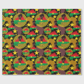 Papier Cadeau Burkina Faso Carte, drapeau et première révolution (Plat)