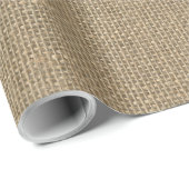 Papier Cadeau Burlap Beige naturel (Coin rond)