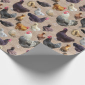 Papier Cadeau Burlap de poulet jardin (Coin)