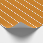 Papier Cadeau Burnt Orange and White Stripe Wrapping Paper (Coin)