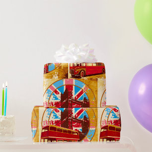 Papier Cadeau Bus Anglais Double Decker
