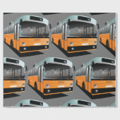Papier Cadeau Bus orange (Plat)